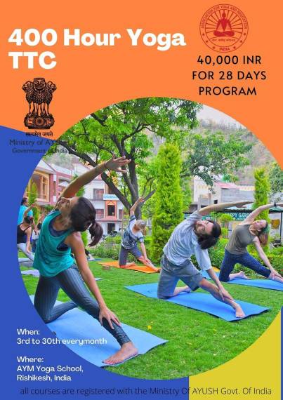 28 Days — 400 Hour Yoga Course in Rishikesh